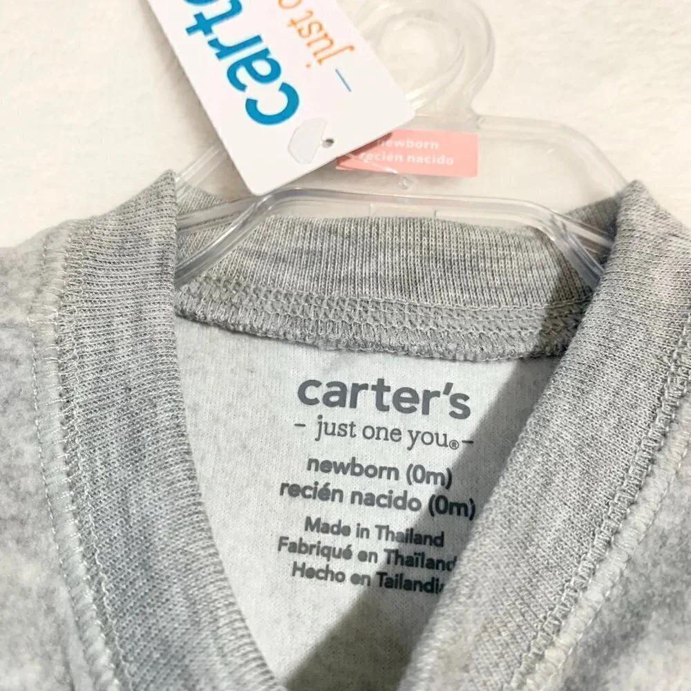 5/$25 NEW Carter's Newborn Santa Fleece Sweatshirt Buffalo Plaid Pants Set‎